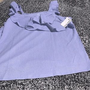 Nine West Tank Top/partial Sleeve Cuff Light Blue XXL